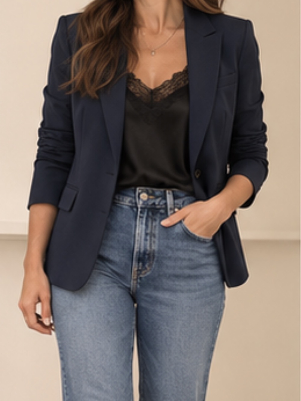 Theory Navy Two-Button Tailored Blazer Size 10